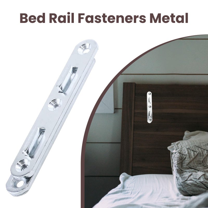 Antrader Wood Bed Rail Connecting Fittings, 5.1 Inch Zinc Round Bed Hook, Set of 4 - Image 5